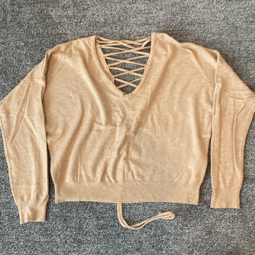 Tan strappy sweater